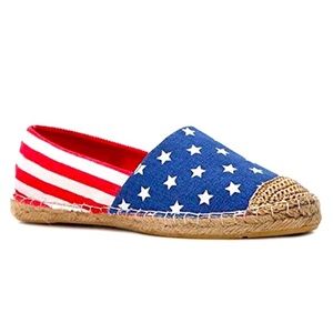 C Label American Flag Red, White and Blue Stars and Stripes Espadrilles Size 7